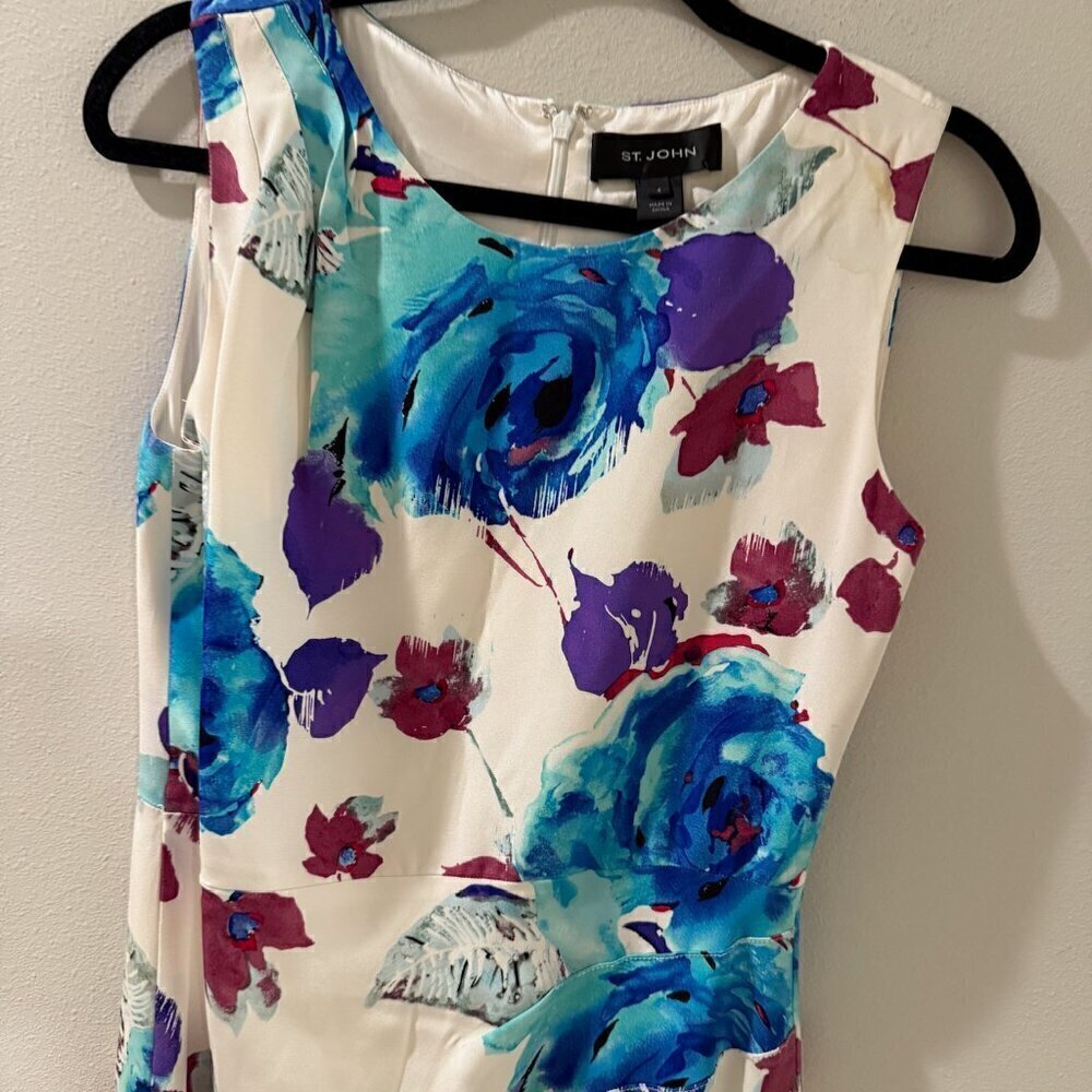 St.‎ John Collection Women's Evening Garden Silk Crepe - Size 4 - Picture 4 of 10